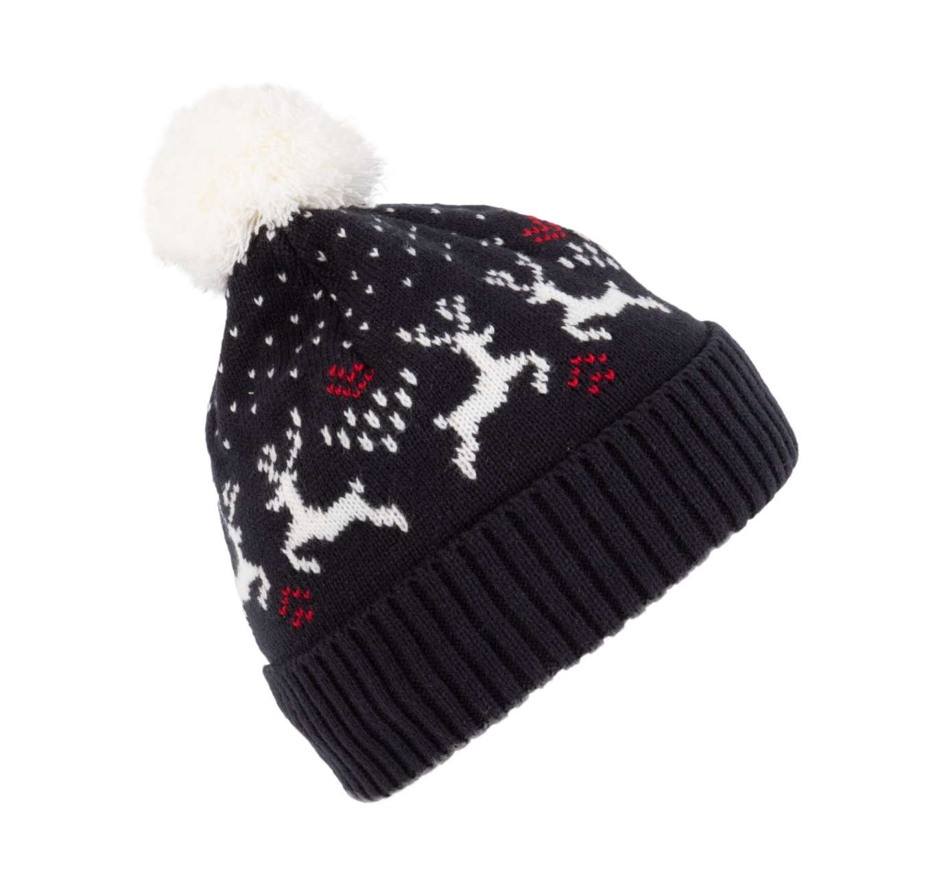 KP512 - WINTER BEANIE WITH REINDEER DESIGN