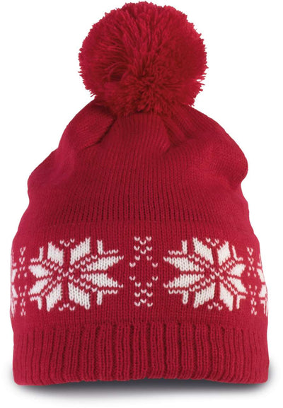 KP540 - FAIR ISLE KNIT BEANIE