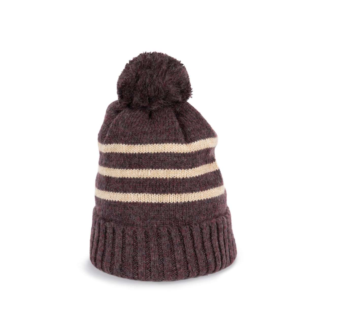 KP556 - KNITTED STRIPED BEANIE IN RECYCLED YARN