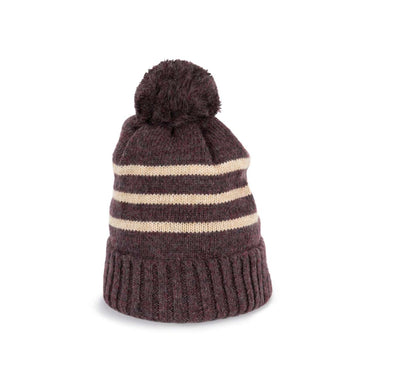 KP556 - KNITTED STRIPED BEANIE IN RECYCLED YARN