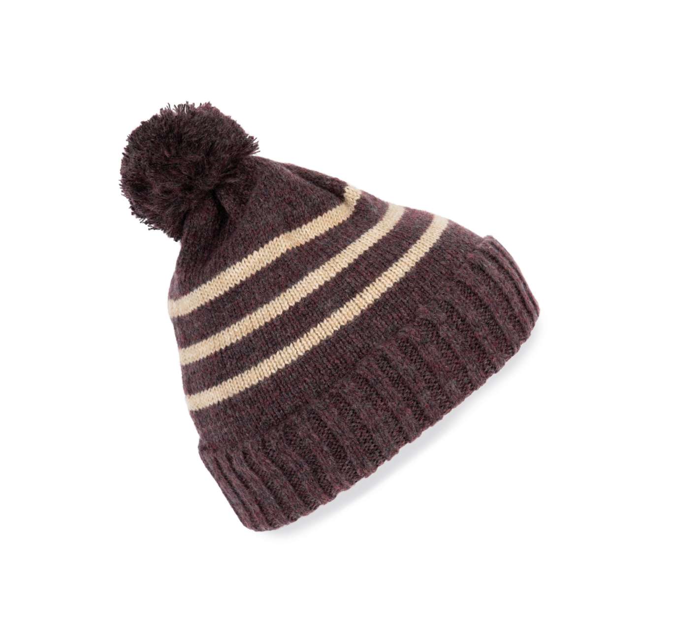 KP556 - KNITTED STRIPED BEANIE IN RECYCLED YARN