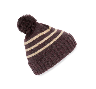 KP556 - KNITTED STRIPED BEANIE IN RECYCLED YARN