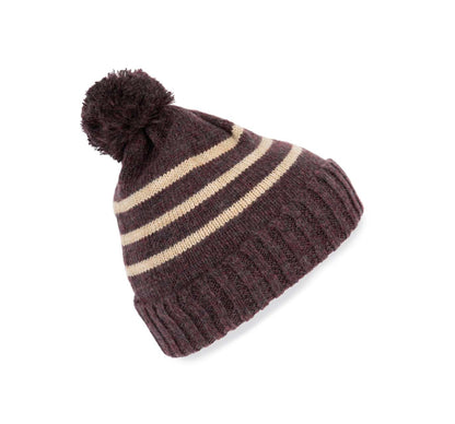 KP556 - KNITTED STRIPED BEANIE IN RECYCLED YARN