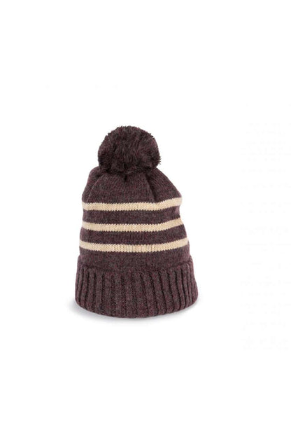 KP556 - KNITTED STRIPED BEANIE IN RECYCLED YARN