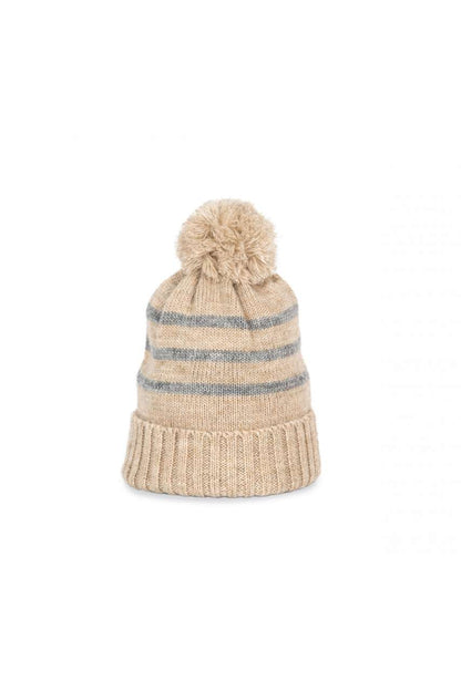KP556 - KNITTED STRIPED BEANIE IN RECYCLED YARN