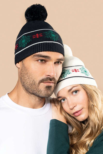 KP558 - BEANIE WITH CHRISTMAS PATTERNS