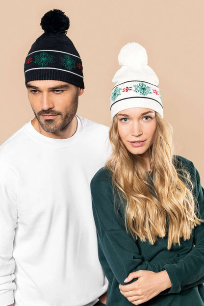 KP558 - BEANIE WITH CHRISTMAS PATTERNS