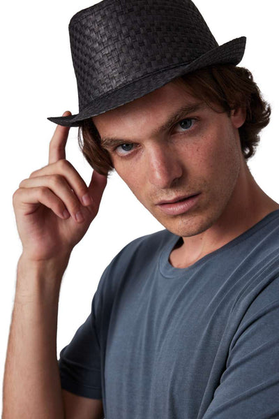 KP612 - RETRO PANAMA - STYLE STRAW HAT