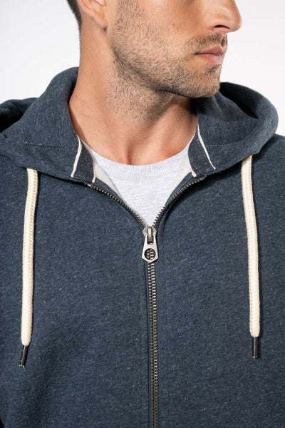KV2306 - MEN’S VINTAGE ZIPPED HOODED SWEATSHIRT