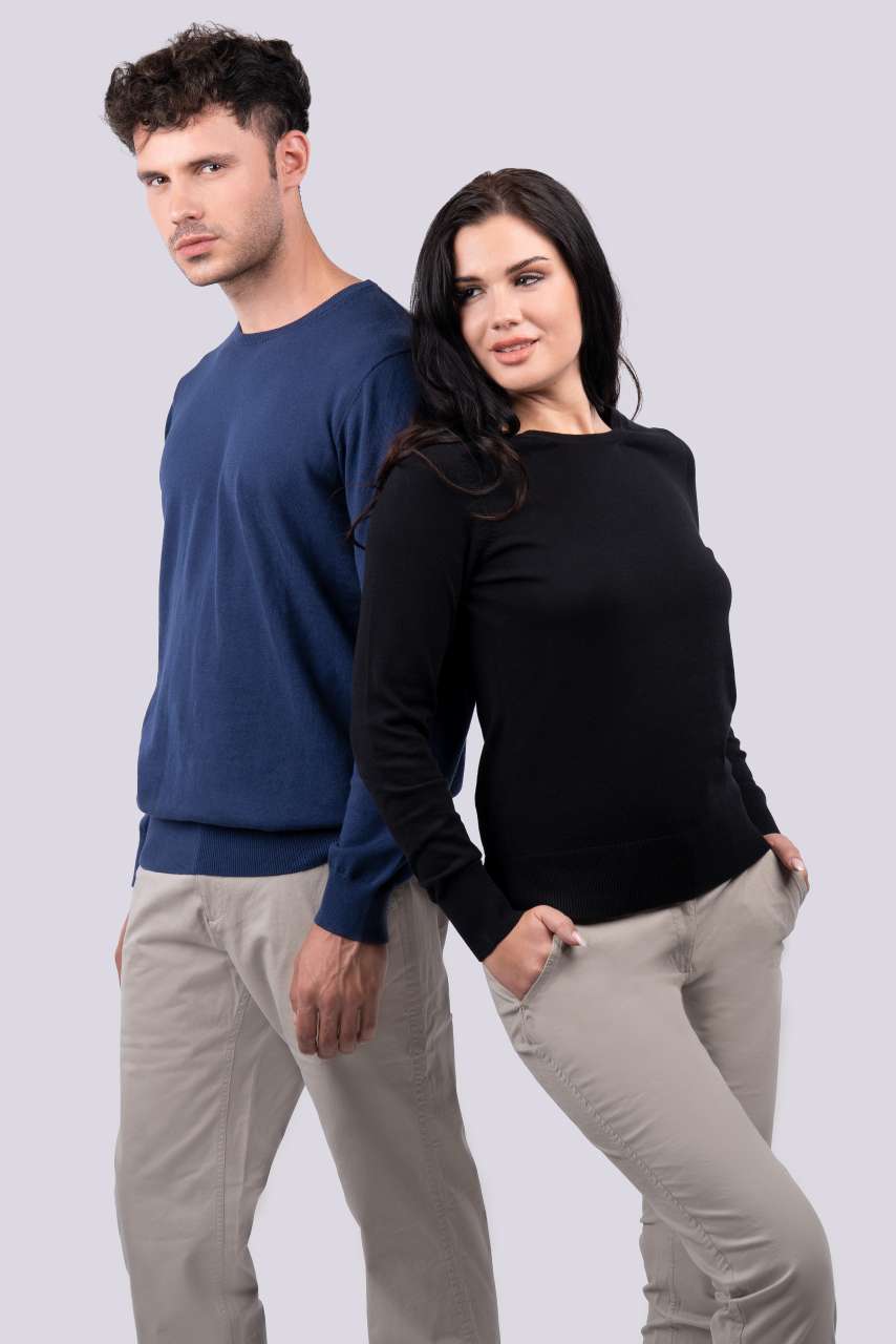 LE900 - MEN’S CREW NECK FINE GAUGE COTTON PULLOVER