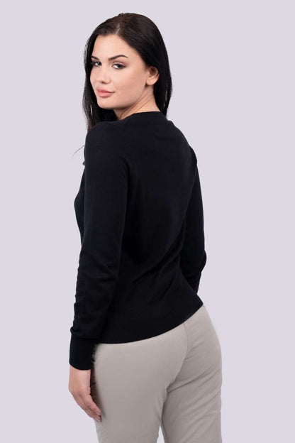 LE901 - WOMEN’S CREW NECK FINE GAUGE COTTON PULLOVER