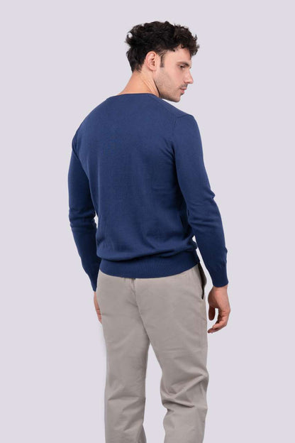 LE950 - MEN’S V-NECK FINE GAUGE COTTON PULLOVER