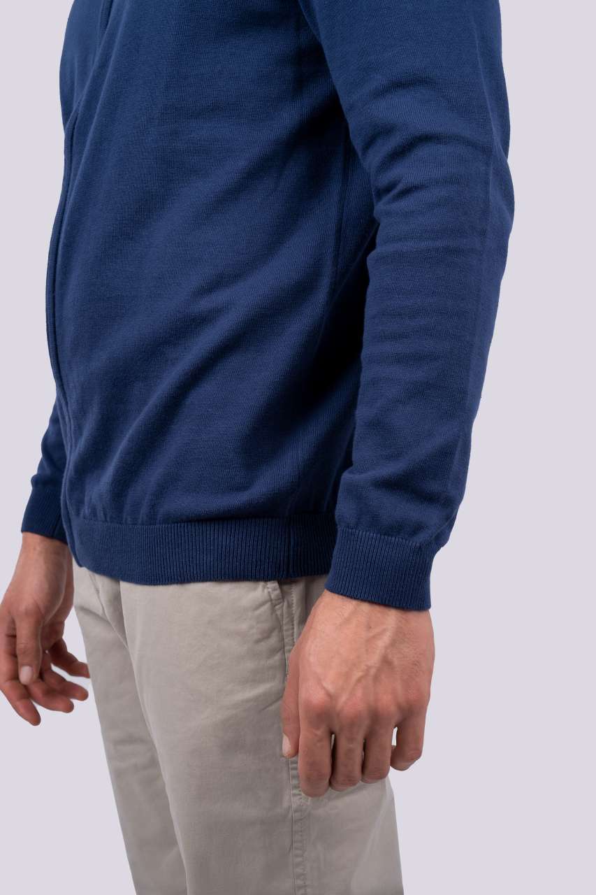 LE970 - MEN’S FULL ZIP CARDIGAN FINE GAUGE COTTON