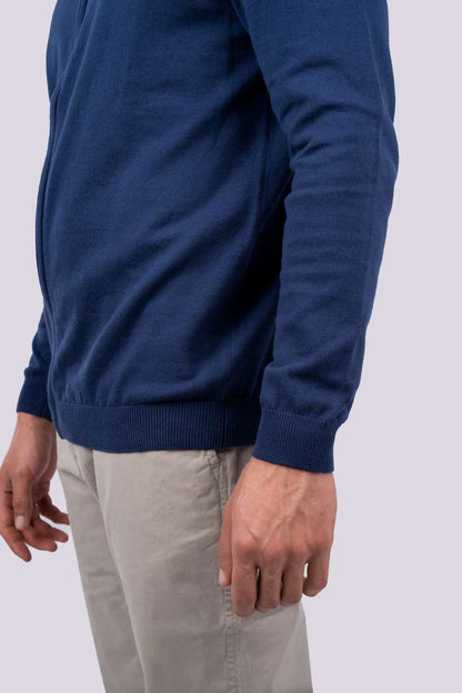 LE970 - MEN’S FULL ZIP CARDIGAN FINE GAUGE COTTON