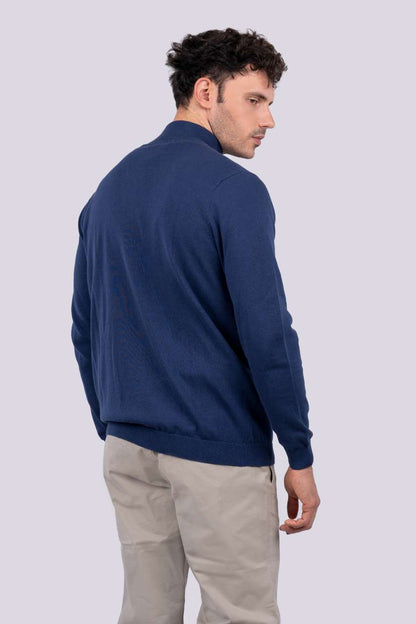 LE970 - MEN’S FULL ZIP CARDIGAN FINE GAUGE COTTON