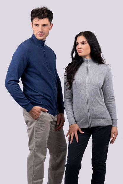 LE971 - WOMEN’S FULL ZIP CARDIGAN FINE GAUGE COTTON