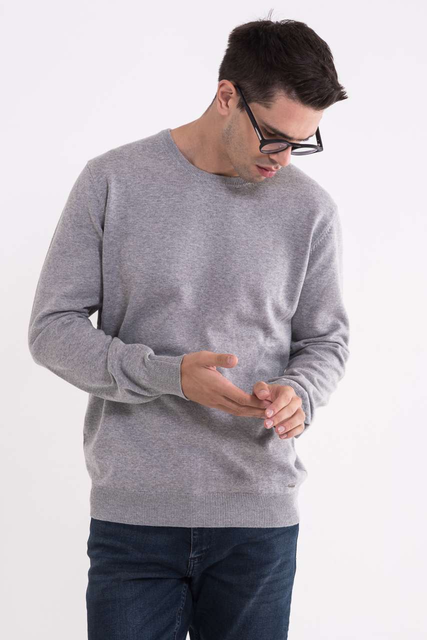 LW9188 - MEN’S CREW NECK FINE GAUGE COTTON PULLOVER