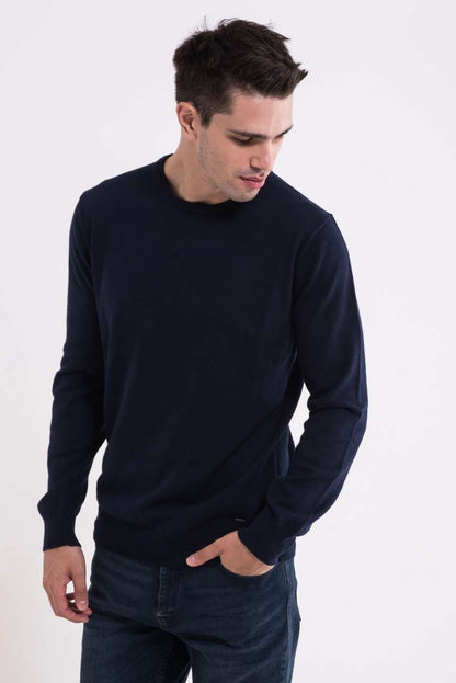 LW9188 - MEN’S CREW NECK FINE GAUGE COTTON PULLOVER