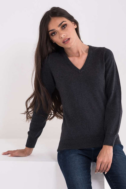 LWL9133 - LADIES’ V-NECK FINE GAUGE COTTON PULLOVER