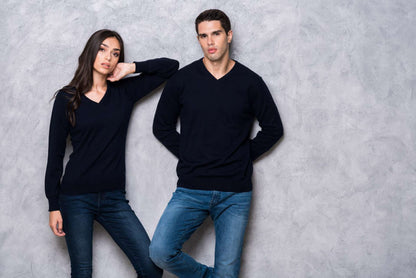 LWL9133 - LADIES’ V-NECK FINE GAUGE COTTON PULLOVER