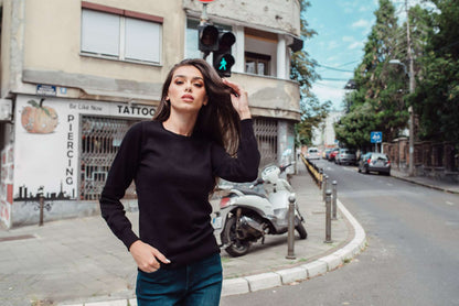 LWL9188 - LADIES’ CREW NECK FINE GAUGE COTTON PULLOVER