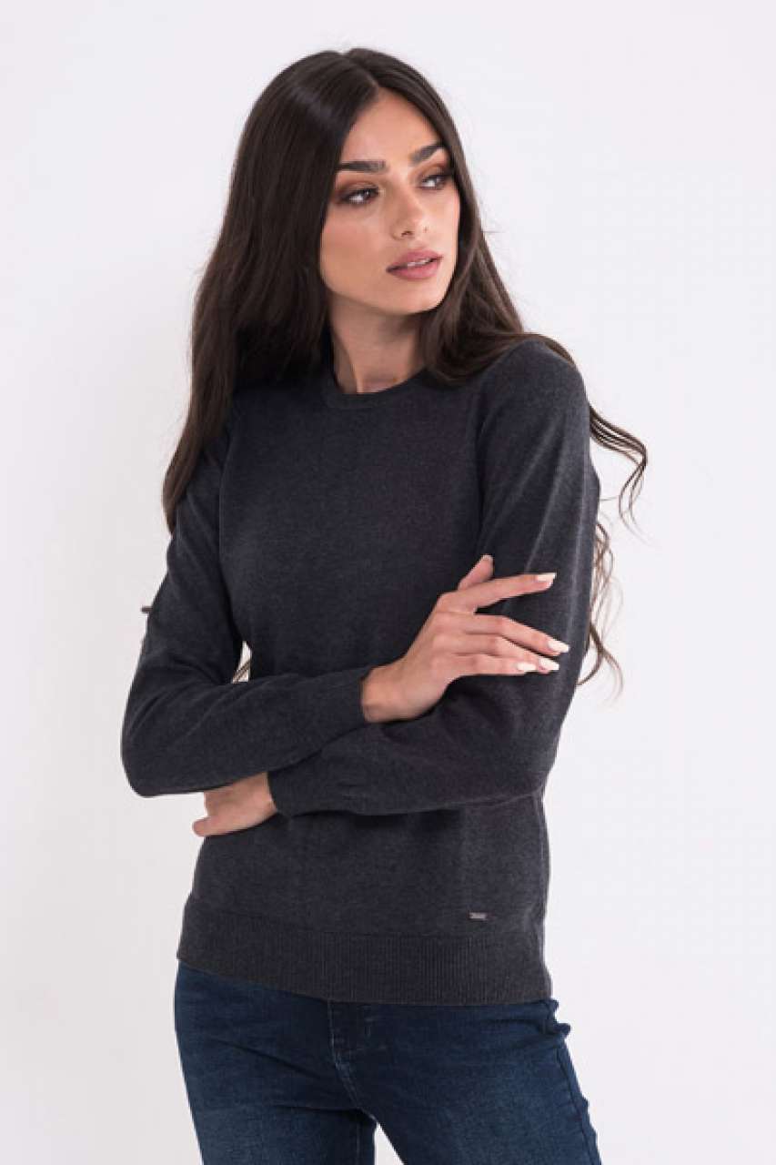 LWL9188 - LADIES’ CREW NECK FINE GAUGE COTTON PULLOVER