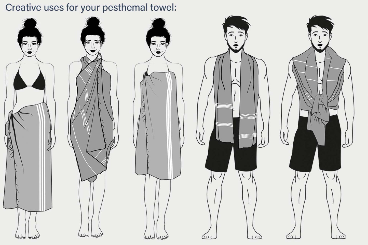 OL1000 - OLIMA STRIPED BEACH&SPA PESHTEMAL TOWEL