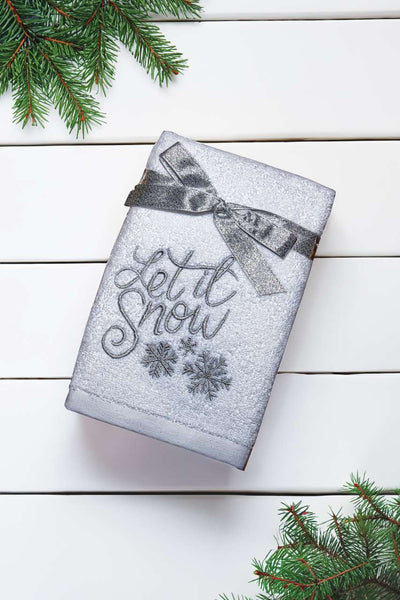 OLXMAS13 - OLIMA CHRISTMAS TOWEL - LET IT SNOW FLAKES