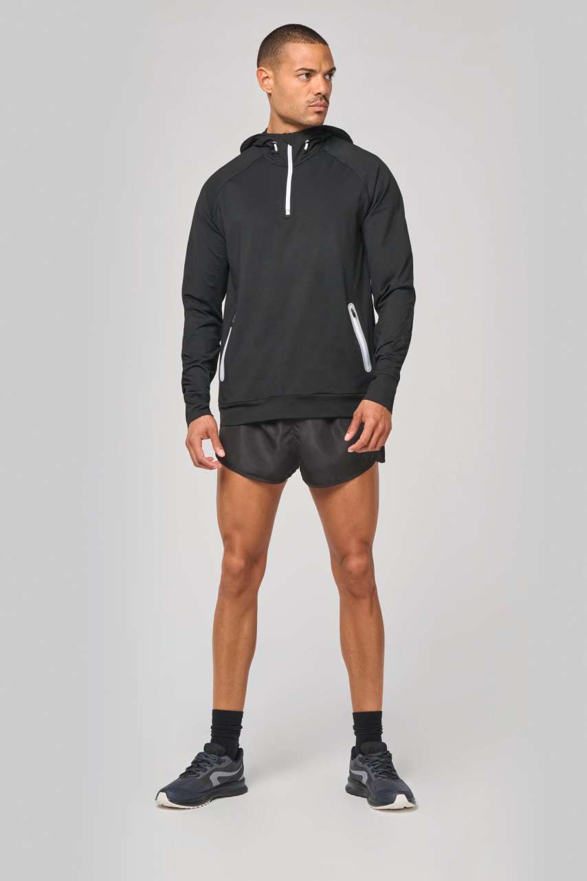 PA360 - ZIP NECK HOODED SPORTS SWEATSHIRT