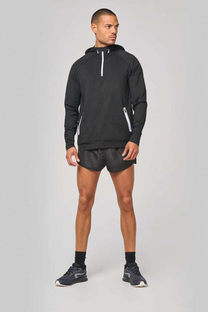 PA360 - ZIP NECK HOODED SPORTS SWEATSHIRT