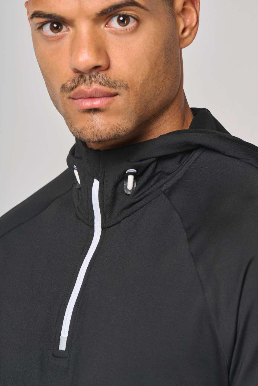 PA360 - ZIP NECK HOODED SPORTS SWEATSHIRT