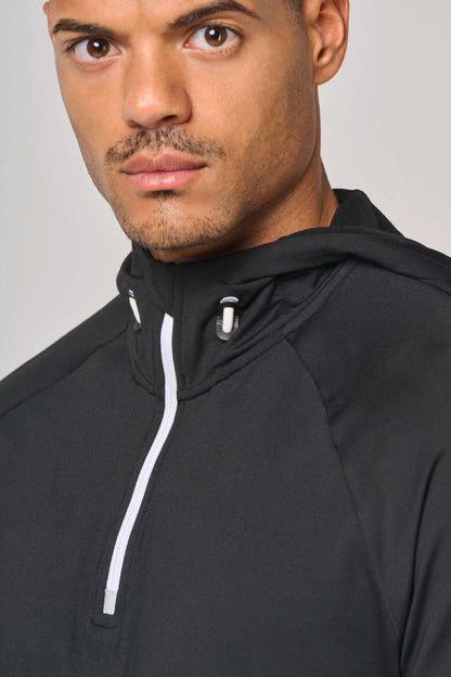 PA360 - ZIP NECK HOODED SPORTS SWEATSHIRT