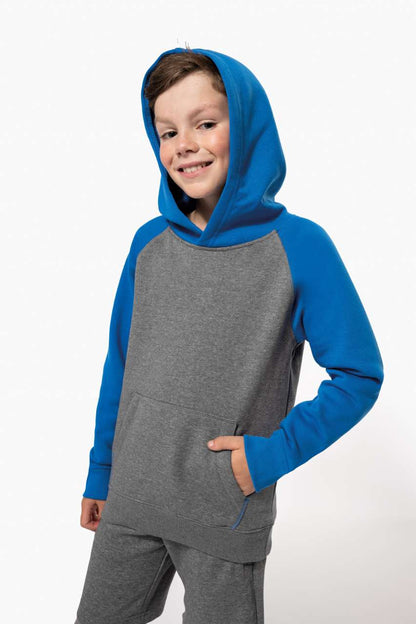 PA370 - KIDS' TWO-TONE HOODED SWEATSHIRT