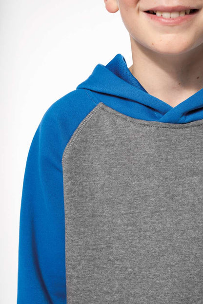 PA370 - KIDS' TWO-TONE HOODED SWEATSHIRT