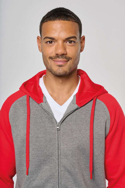PA380 - UNISEX TWO-TONE ZIPPED HOODED FLEECE JACKET