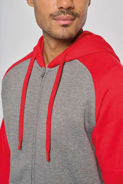 PA380 - UNISEX TWO-TONE ZIPPED HOODED FLEECE JACKET