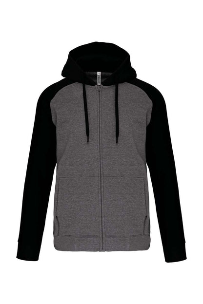 PA380 - UNISEX TWO-TONE ZIPPED HOODED FLEECE JACKET