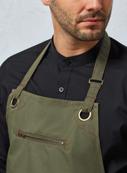 PR121 - ‘BARLEY’ CONTRAST STITCH SUSTAINABLE BIB APRON