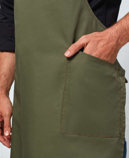 PR121 - ‘BARLEY’ CONTRAST STITCH SUSTAINABLE BIB APRON