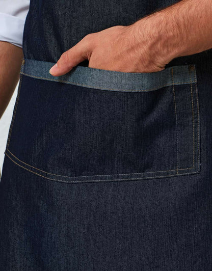 PR127 - 'DOMAIN' CONTRAST DENIM BIB APRON