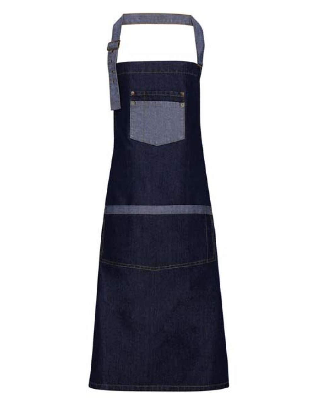 PR127 - 'DOMAIN' CONTRAST DENIM BIB APRON