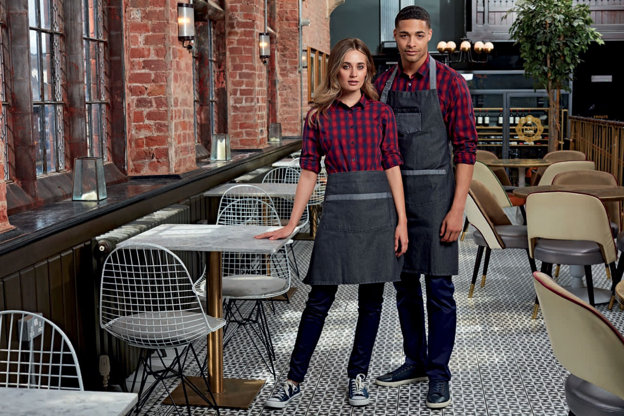 PR128 - 'DOMAIN' CONTRAST DENIM WAIST APRON