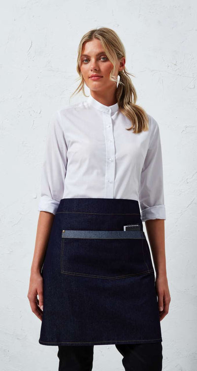 PR128 - 'DOMAIN' CONTRAST DENIM WAIST APRON
