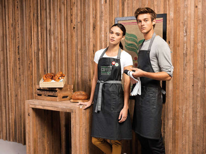 PR134 - 'DISTRICT' WAXED LOOK DENIM BIB APRON