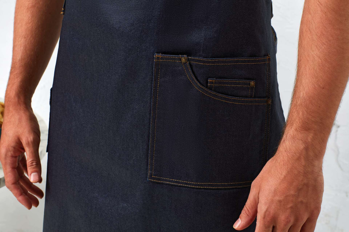 PR134 - 'DISTRICT' WAXED LOOK DENIM BIB APRON