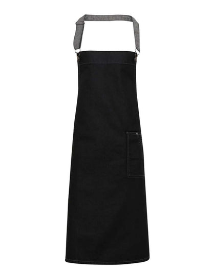 PR134 - 'DISTRICT' WAXED LOOK DENIM BIB APRON