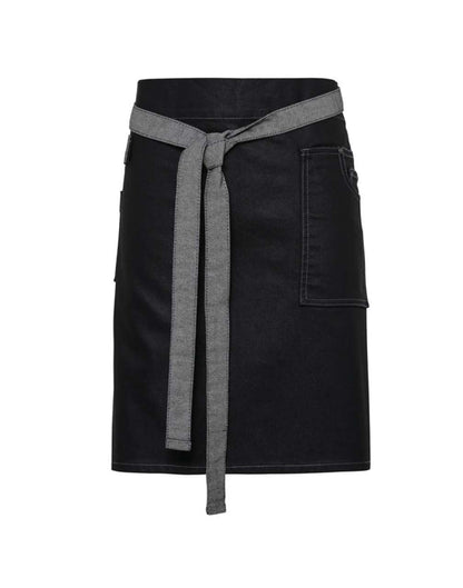 PR135 - 'DIVISION' WAXED LOOK DENIM WAIST APRON