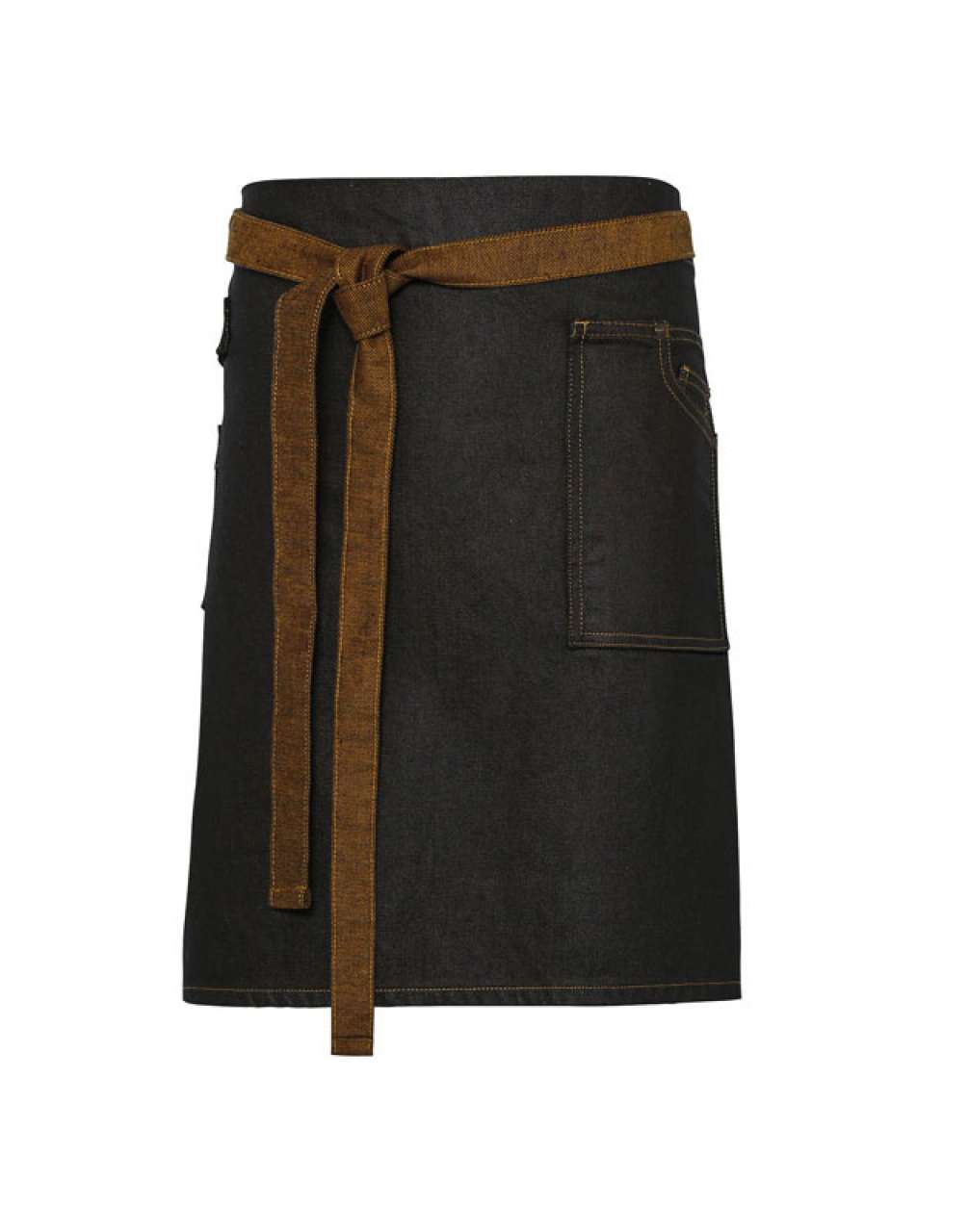 PR135 - 'DIVISION' WAXED LOOK DENIM WAIST APRON