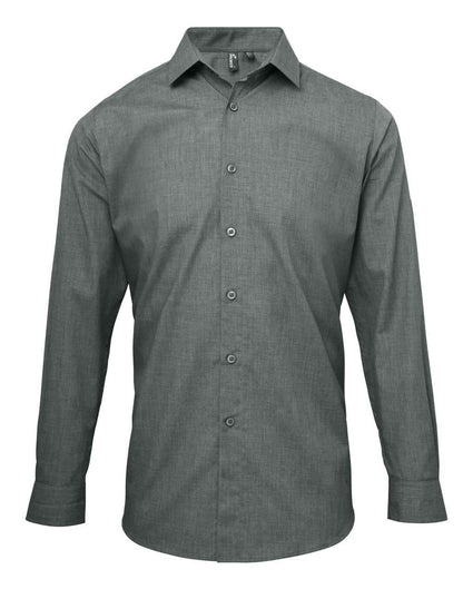 PR217 - MEN'S CROSS-DYE ROLL SLEEVE POPLIN BAR SHIRT