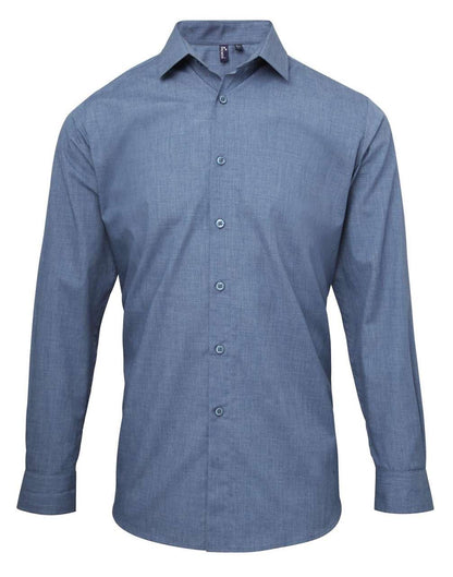 PR217 - MEN'S CROSS-DYE ROLL SLEEVE POPLIN BAR SHIRT